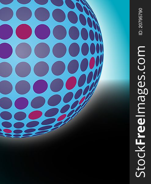 Abstract blue dotted ball background