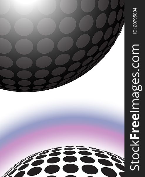 Abstract background with two dotted ball. Abstract background with two dotted ball
