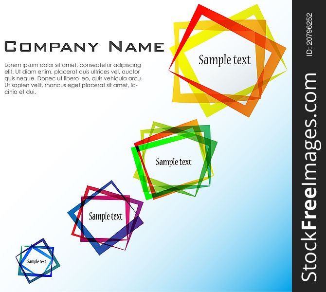 Abstract business template with sample text on rectangles