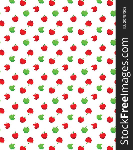 Red, green and bitten apples make up a refreshing backdrop. Red, green and bitten apples make up a refreshing backdrop.