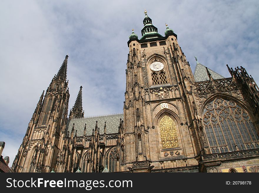 Saint Vitus' Cathedral is a Roman Catholic cathedral in Prague, and the seat of the Archbishop of Prague. Saint Vitus' Cathedral is a Roman Catholic cathedral in Prague, and the seat of the Archbishop of Prague.