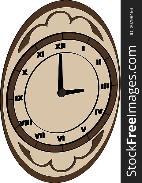 The vector illustration of clock