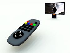 TV Control And TV 8 Royalty Free Stock Photography
