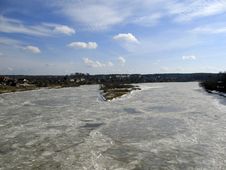 Frozen River Daugava. Royalty Free Stock Photo Frozen River Daugava. Royalty Free Stock Photo