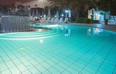 Huge Pool At Night Stock Image
