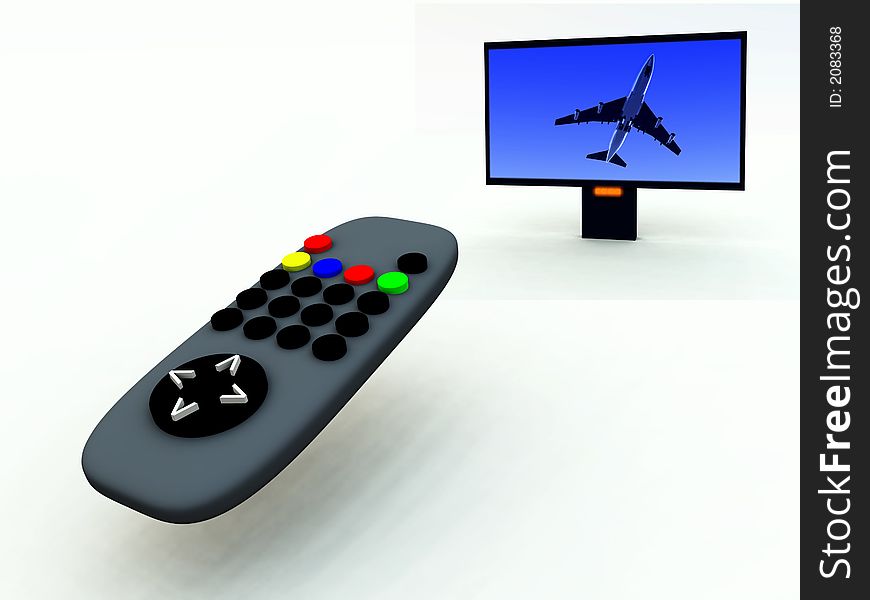 A image of a television remote control with a travel program on. A image of a television remote control with a travel program on.