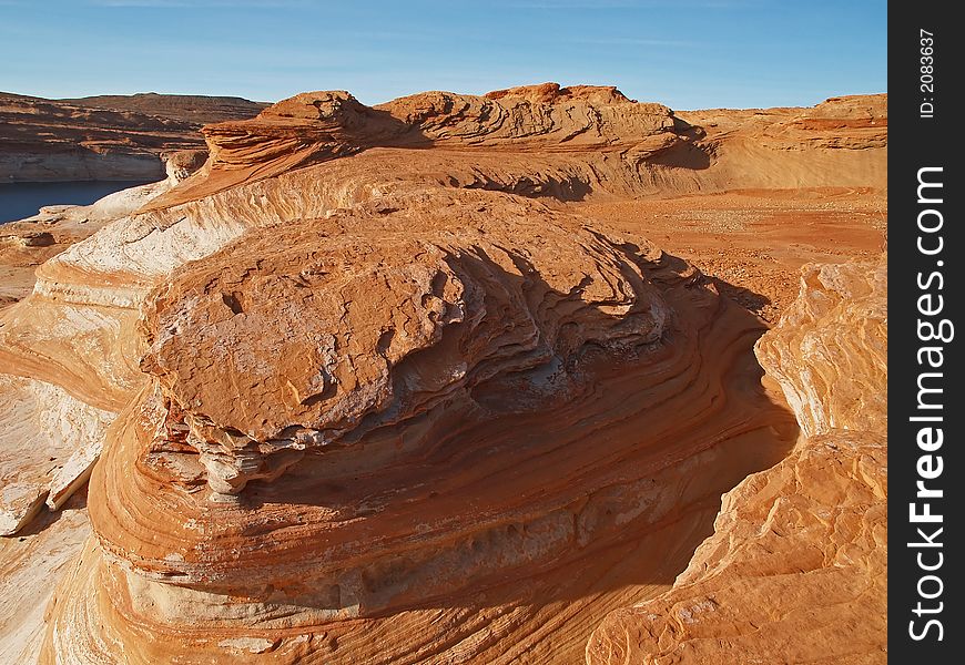 Rock formation in the glen canyon area.