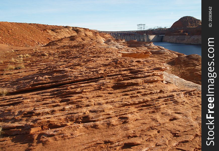 Rock formation in the glen canyon area.