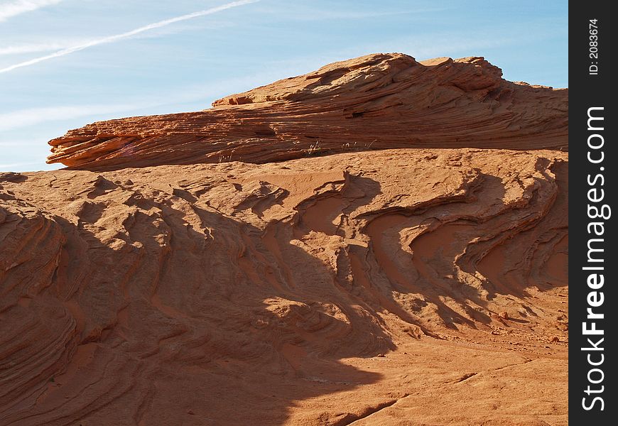 Rock formation in the glen canyon area.