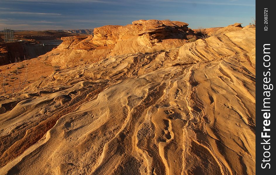 Rock formation in the glen canyon area.