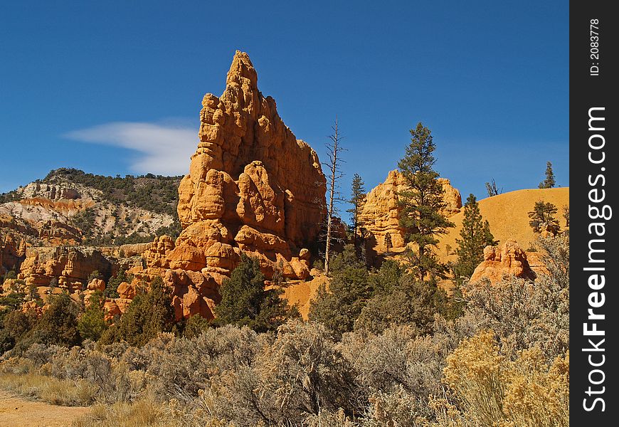 Sandstone formations in Red Canyon near Bryce Canyon