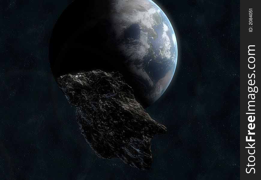 3d rendered illustration of an asteroid. 3d rendered illustration of an asteroid