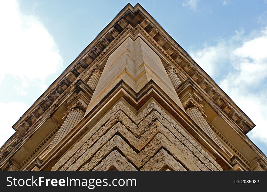 The corner of a opulent classical building in Berlin's Mitte district. The corner of a opulent classical building in Berlin's Mitte district