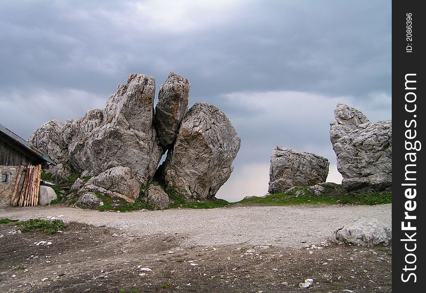 Aplins stones. Tourists place in souf Germany, Bawaria. Ashau am Chiemsee. Aplins stones. Tourists place in souf Germany, Bawaria. Ashau am Chiemsee