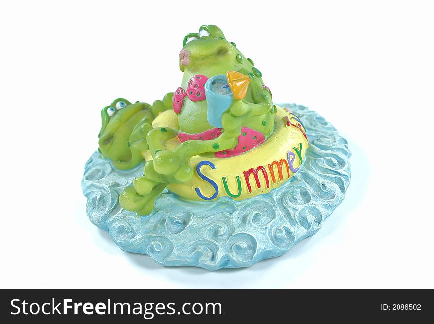 Swimming frogs in the summer. Swimming frogs in the summer