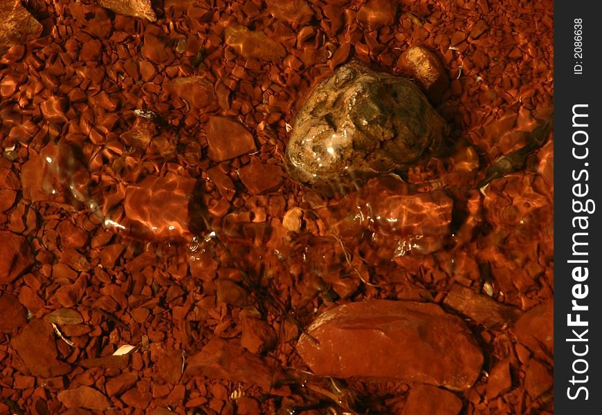 A close-up shot of a red lake in France.