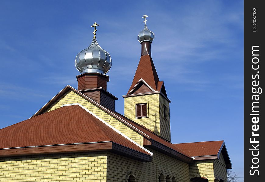 Church in Kraslava, Latvia on sunny day.