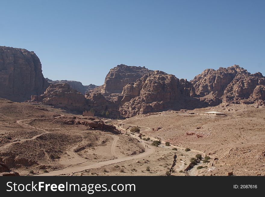 Jordan, Petra kind on a valley. Jordan, Petra kind on a valley