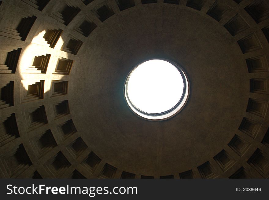 Roof of the historic building Pantheon (Rome)