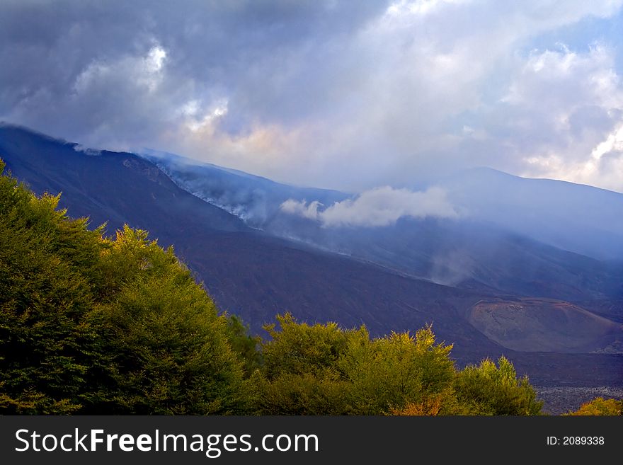Etna Landscape: Eruption