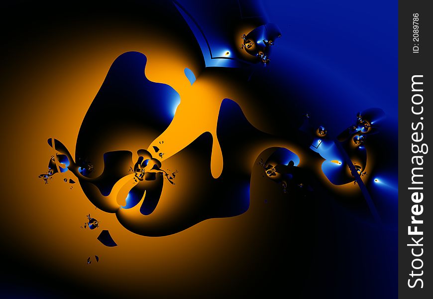 Liquid existence is a complex fractal image. Interesting constrasts between light and shade
