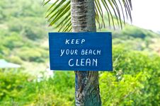 Beach Warning Sign Stock Photography