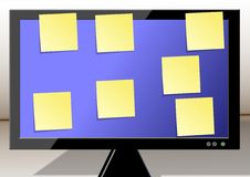 Sticky Notes On A Monitor Stock Photo Sticky Notes On A Monitor Stock Photo