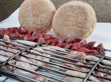 Grilled Chicken And Kebab With Bread Stock Image Grilled Chicken And Kebab With Bread Stock Image