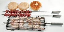 Grilled Chicken And Kebab With Bread Stock Photos Grilled Chicken And Kebab With Bread Stock Photos