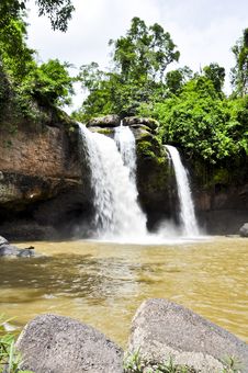 Beautiful Waterfall In The Jungle. Stock Photo Beautiful Waterfall In The Jungle. Stock Photo