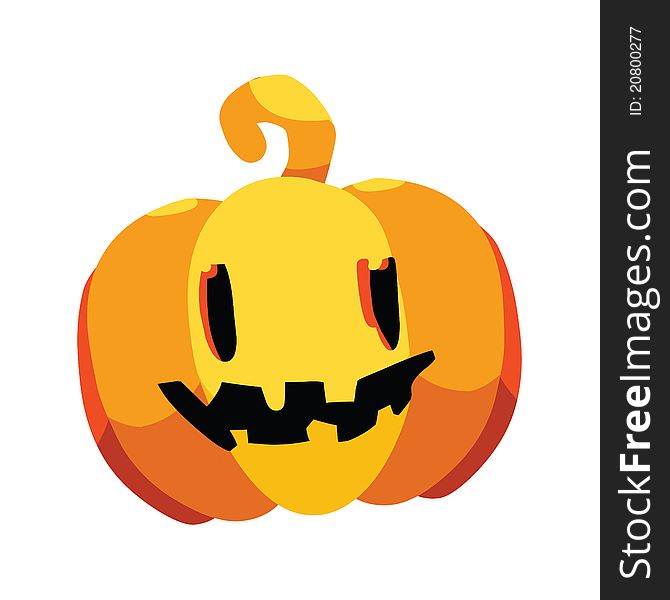Illustration of halloween pumpkin head
