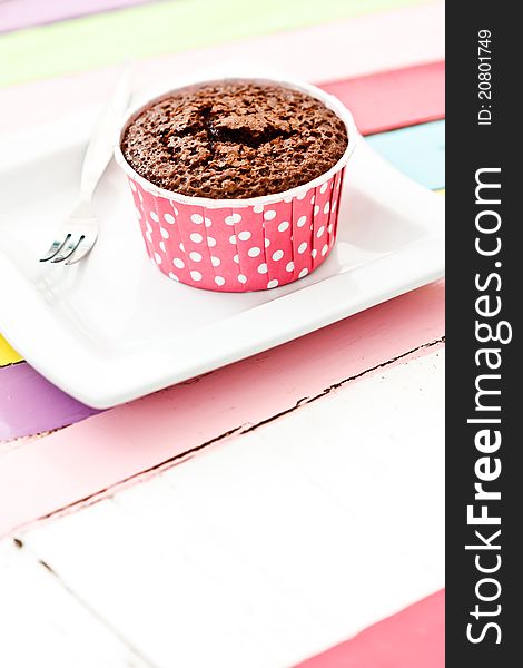 Chocolate dessert on lovely cup. Chocolate dessert on lovely cup