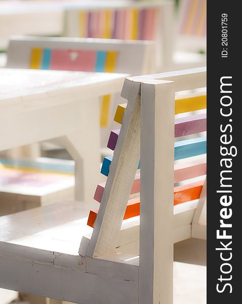 Colorful Wood Bench