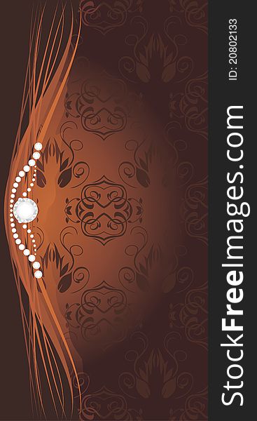 Shining strasses on the decorative brown background for design. Illustration