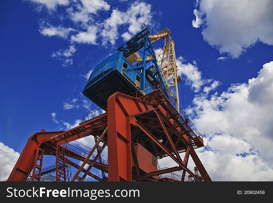 Portal crane and blue sky