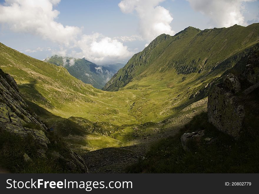 On the way to Moldoveanu peak, Fagaras Mountains, Romania. On the way to Moldoveanu peak, Fagaras Mountains, Romania