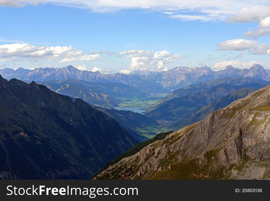 The Alpes. Small mountain lake