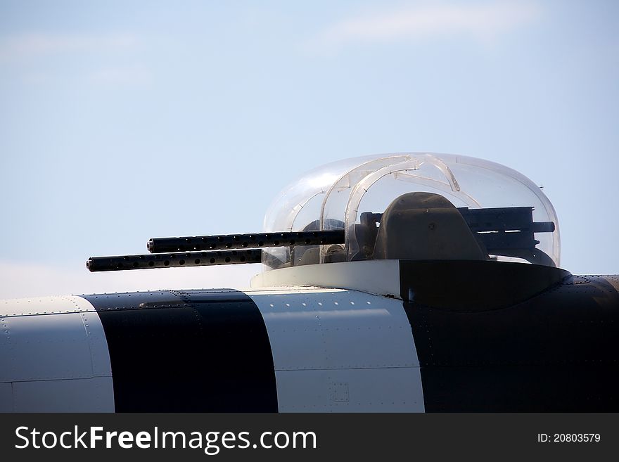 Machine gun of the B-25 Mitchell an allied bomber used in World War II