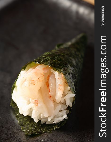 Japanese Food Sushi Amaebi Temaki