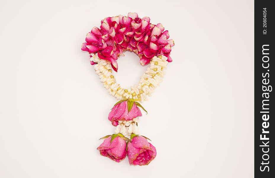 A beautiful fresh thai garland with isolated background