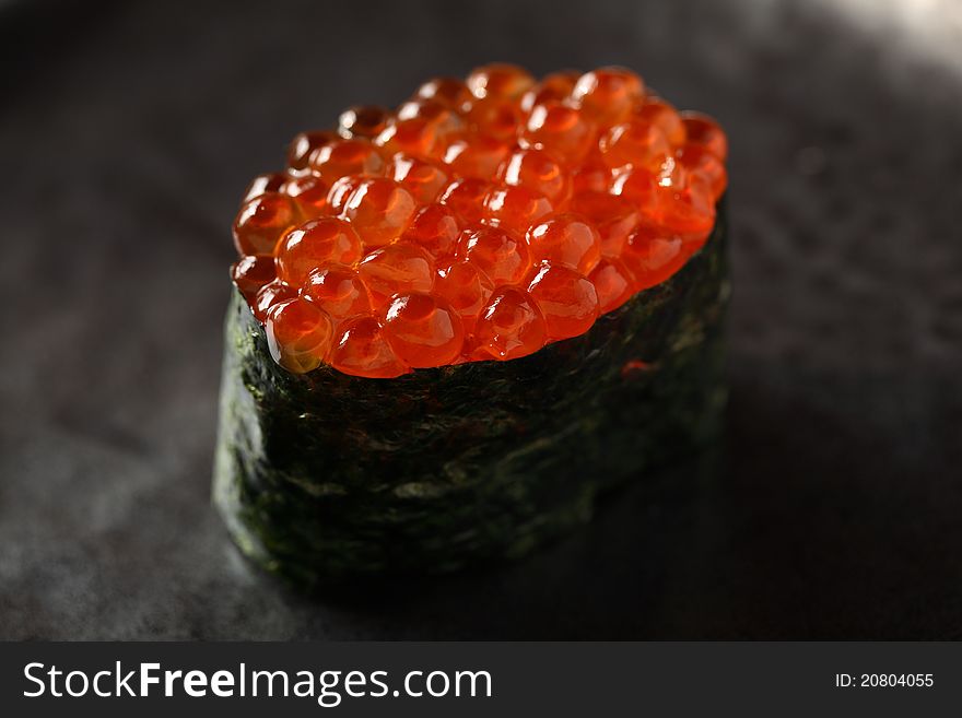 Japanese Food Sushi Ikura Roll