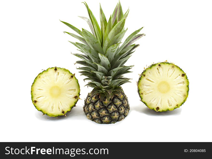 Sweet pineapple on white background