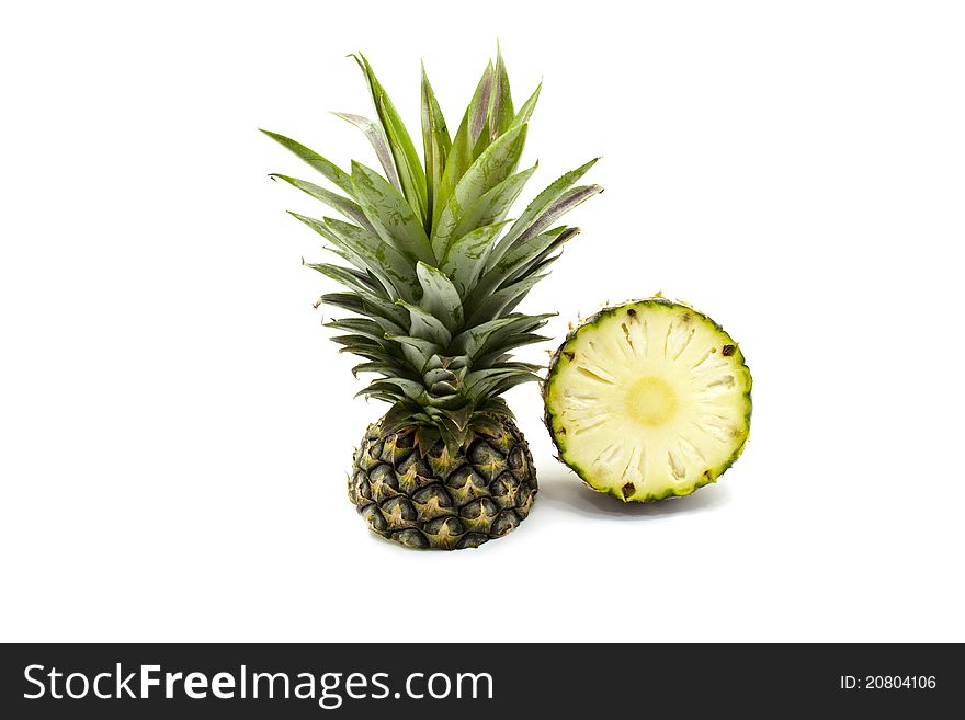 Sweet pineapple on white background