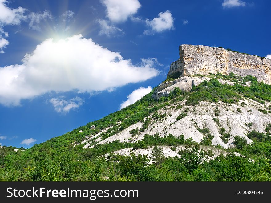 Mountain and blue sky