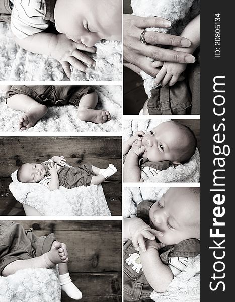Collection of baby images with a filter effect. Collection of baby images with a filter effect