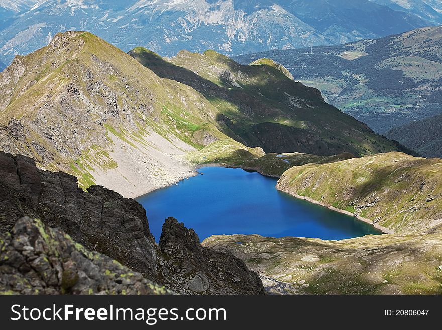 Picol Lake. The biggest lake in the Italian mountains situated at an altitude of 2390 meters on the sea-level. Picol Lake. The biggest lake in the Italian mountains situated at an altitude of 2390 meters on the sea-level