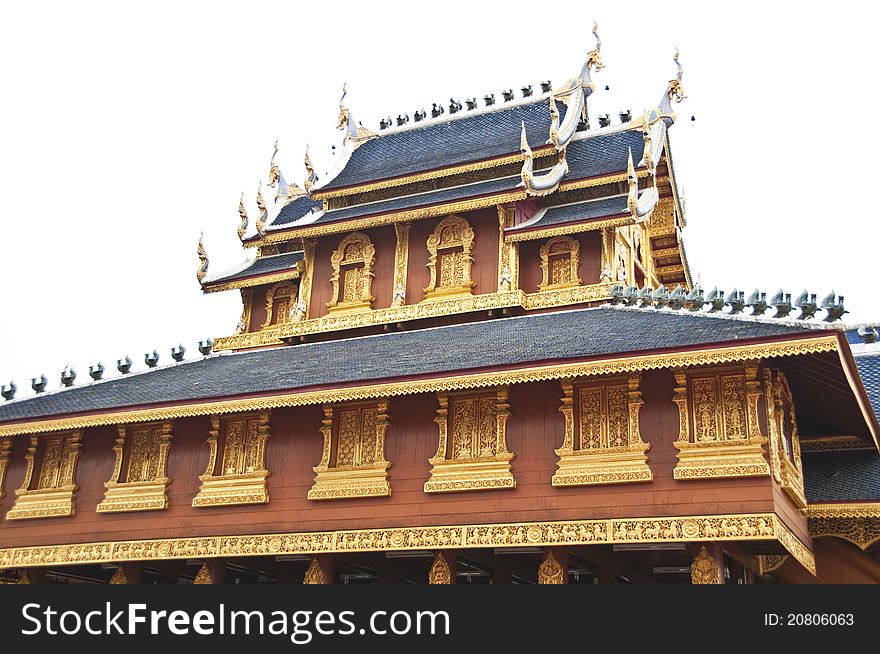Beautiful temple made from teak in Thailand. Beautiful temple made from teak in Thailand.