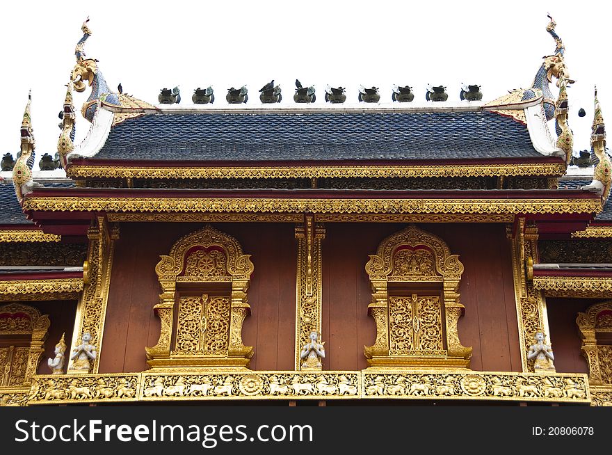 Beautiful temple made from teak in Thailand. Beautiful temple made from teak in Thailand.