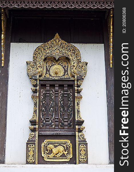 Art of Thai style temple window.