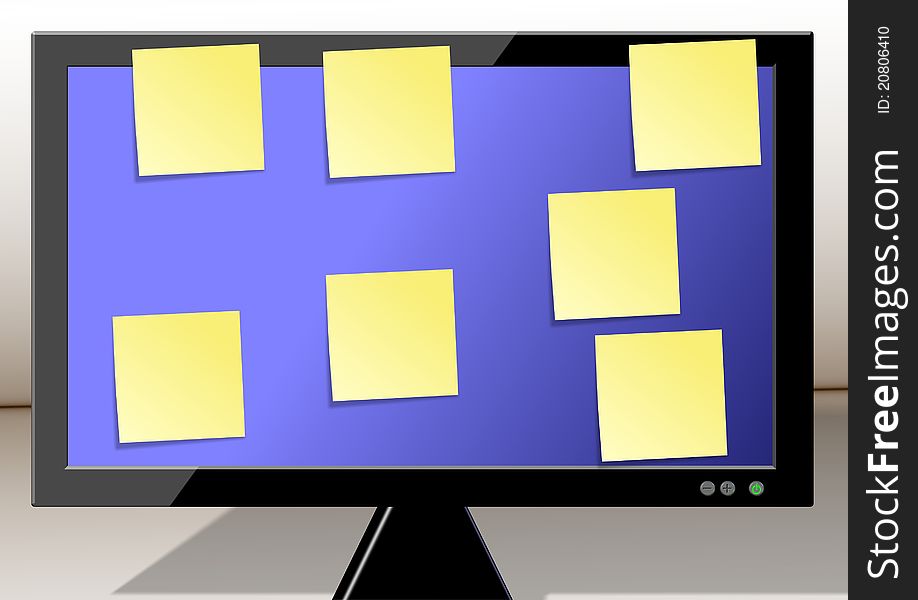 Sticky Notes On A Monitor